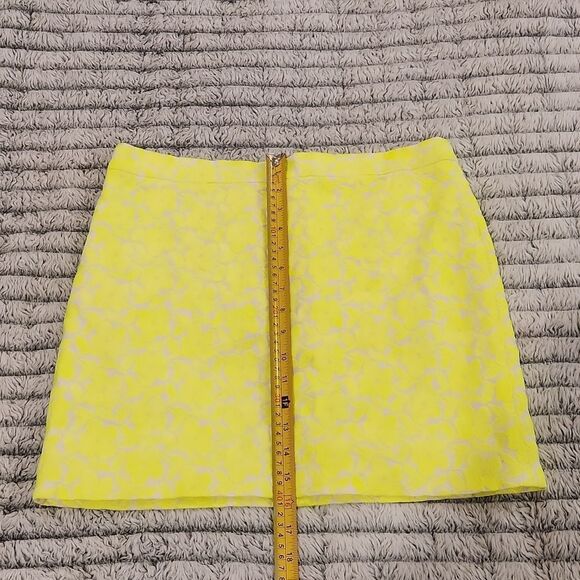 J. Crew florescent yellow embroidered floral skirt size 8! - Picture 8 of 13